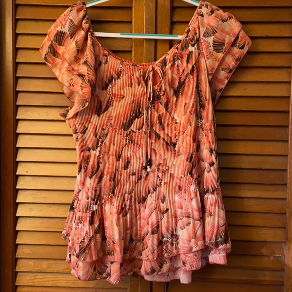 Plus size print blouse 2X